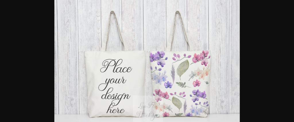 Two Tote Bag Mockup Grocery Bags Poster 1