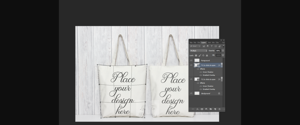 Two Tote Bag Mockup Grocery Bags Poster 5