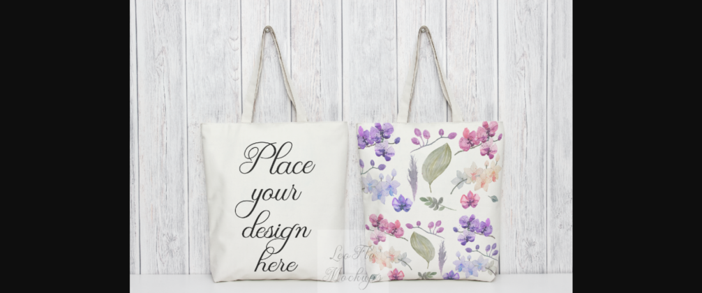 Two Tote Bag Mockup Grocery Bags Poster 3