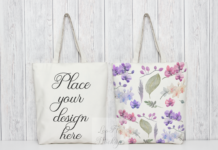 Two Tote Bag Mockup Grocery Bags Poster 1
