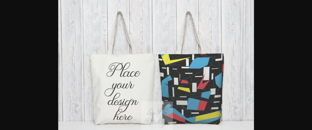 Two Tote Bag Mockup Grocery Bags Poster 6