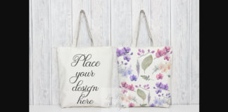 Two Tote Bag Mockup Grocery Bags Poster 1