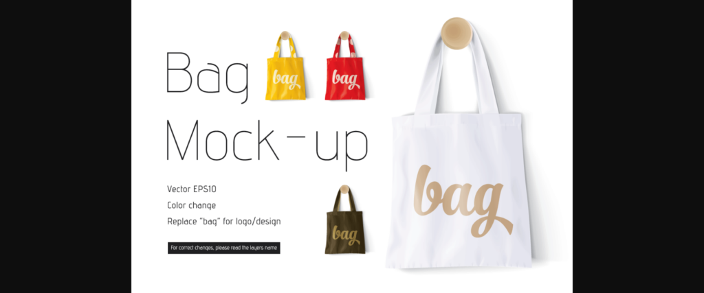 Vector Mockup Cotton Paper Bag Poster 3