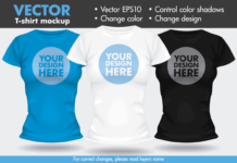 Vector T-shirt Template Mock-up Female Woman Poster 1