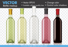 Vector Wine Bottle Mock-up Mockup Template Poster 1