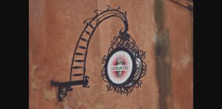 Venetian Wrought Iron Light Sign Poster 1