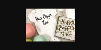 White Baby Bodysuit Easter Styled Mockup Photo Poster 1