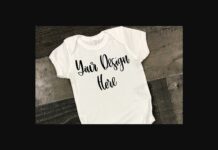 White Baby Bodysuit Mockup Photo Poster 1