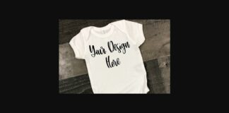 White Baby Bodysuit Mockup Photo Poster 1