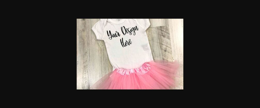 White Baby Bodysuit with Tutu Mockup Photo Poster 1