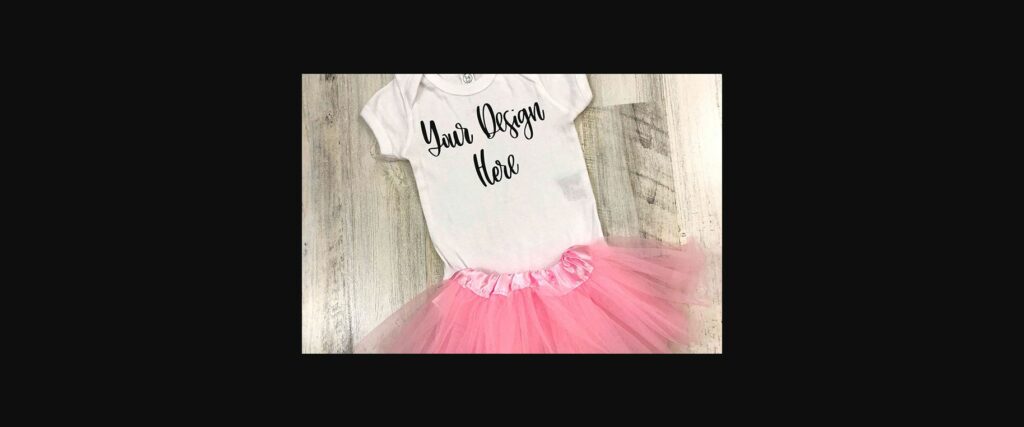 White Baby Bodysuit with Tutu Mockup Photo Poster 1