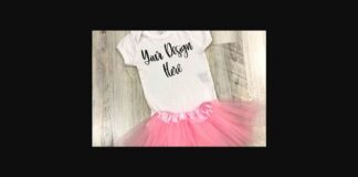 White Baby Bodysuit with Tutu Mockup Photo Poster 1