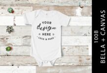 White Bella Canvas 100B Romper Suit Mock Poster 1