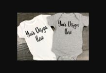 White & Grey Baby Bodysuit Mockup Photo Poster 1