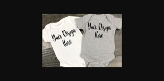 White & Grey Baby Bodysuit Mockup Photo Poster 1