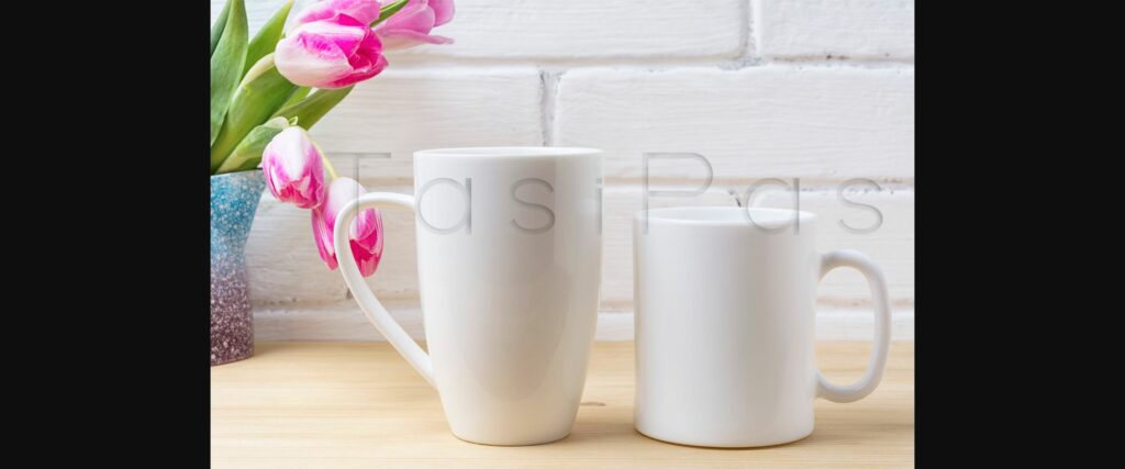 White Coffee and Cappuccino Mug Mockup Poster 5