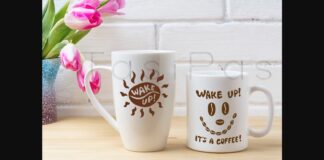 White Coffee and Cappuccino Mug Mockup Poster 1