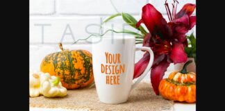 White Coffee Cappuccino Mug Mockup Poster 1