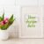 White Frame Mockup with Magenta Pink Tulip in the Flower Pot
