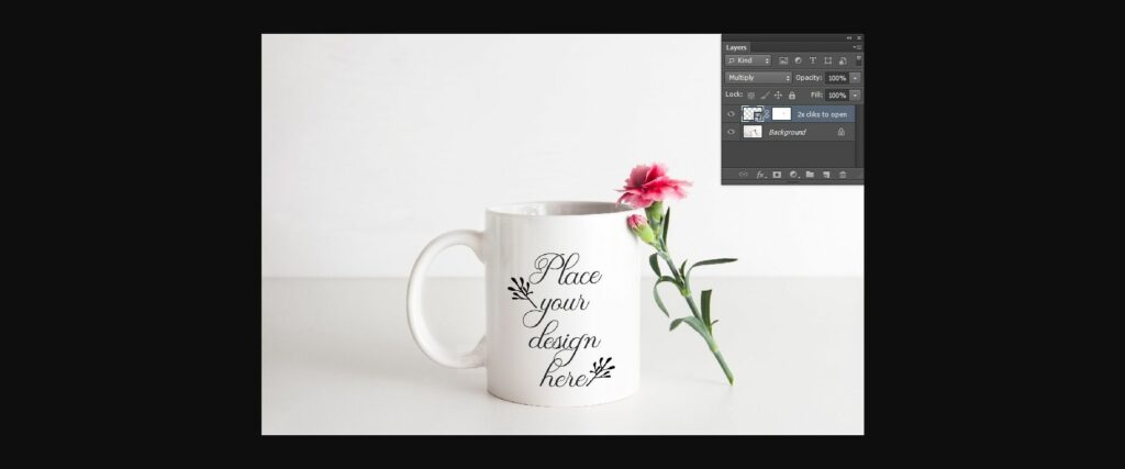 White Mug Pink Floral Mock Up Poster 4