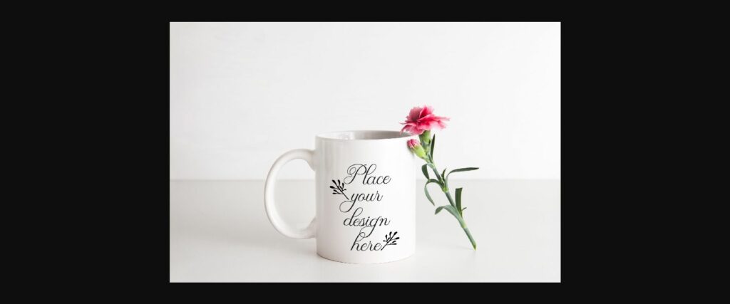 White Mug Pink Floral Mock Up Poster 1