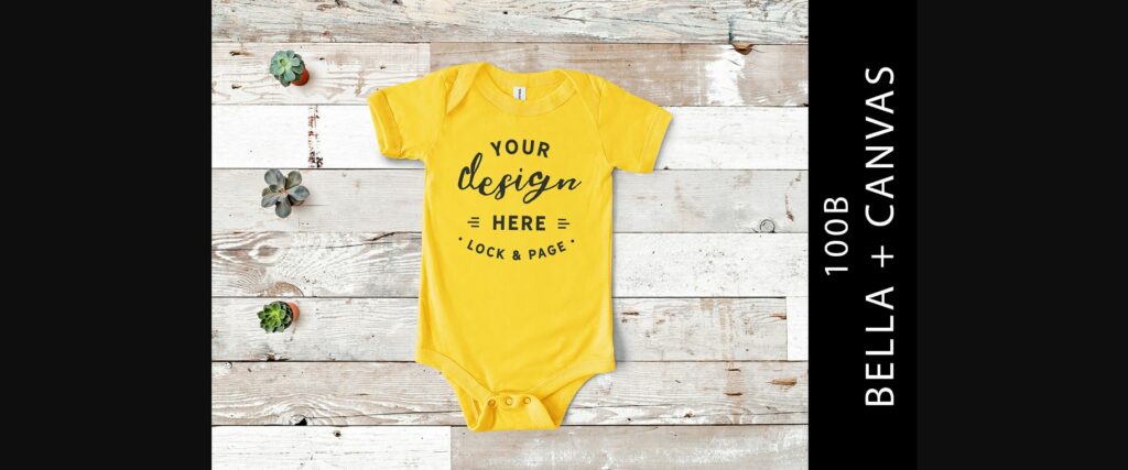 Yellow Bella Canvas 100B Baby Romper Poster 1