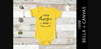 Yellow Bella Canvas 100B Baby Romper Poster 1