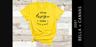 Yellow Bella Canvas 3001 Mockup T Shirt Poster 1