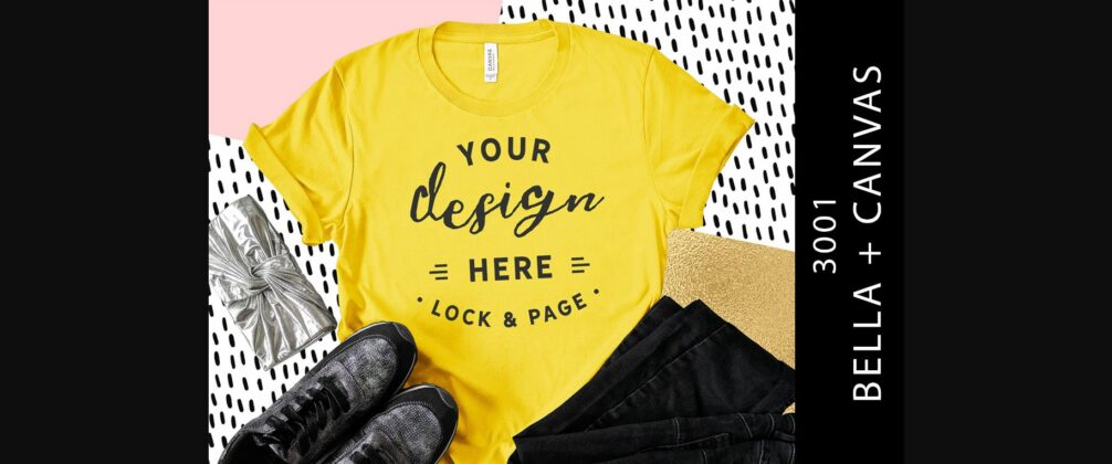 Yellow Bella Canvas 3001 T Shirt Mockup Poster 1