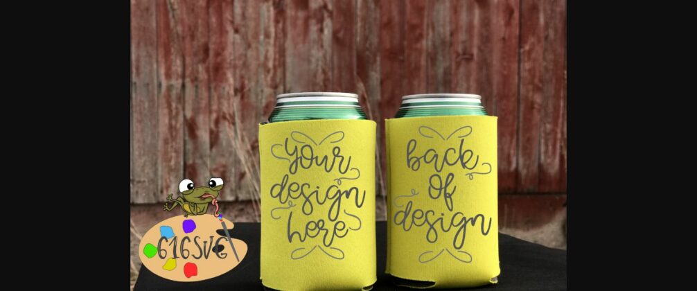 Yellow Can Cooler Mockup Poster 4