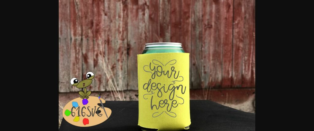 Yellow Can Cooler Mockup Poster 1