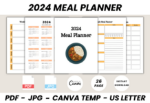 2024 Meal Planner Canva Template