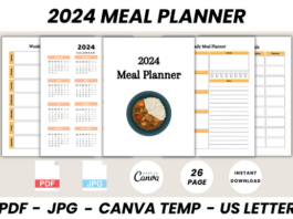 2024 Meal Planner Canva Template