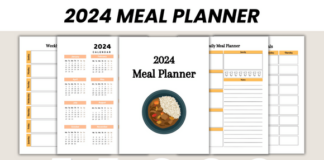 2024 Meal Planner Canva Template