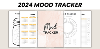 2024 Mood Tracker Canva Template