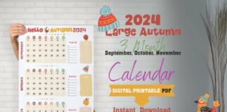 Autumn Season Calendar 2024 3 Month