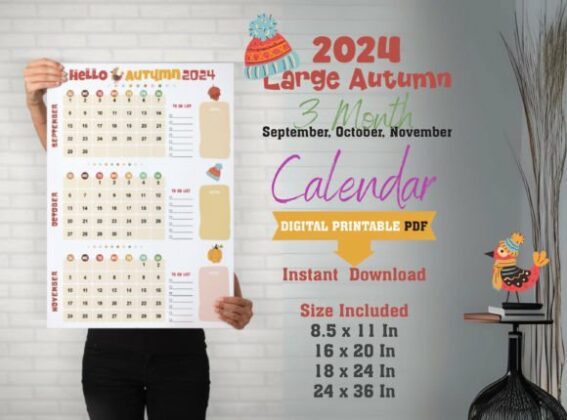 Autumn Season Calendar 2024 3 Month