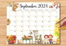 Editable September 2024 Calendar Graphics