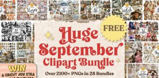 September Clipart Huge Bundle featuring 2100 high-resolution PNG files with transparent backgrounds.